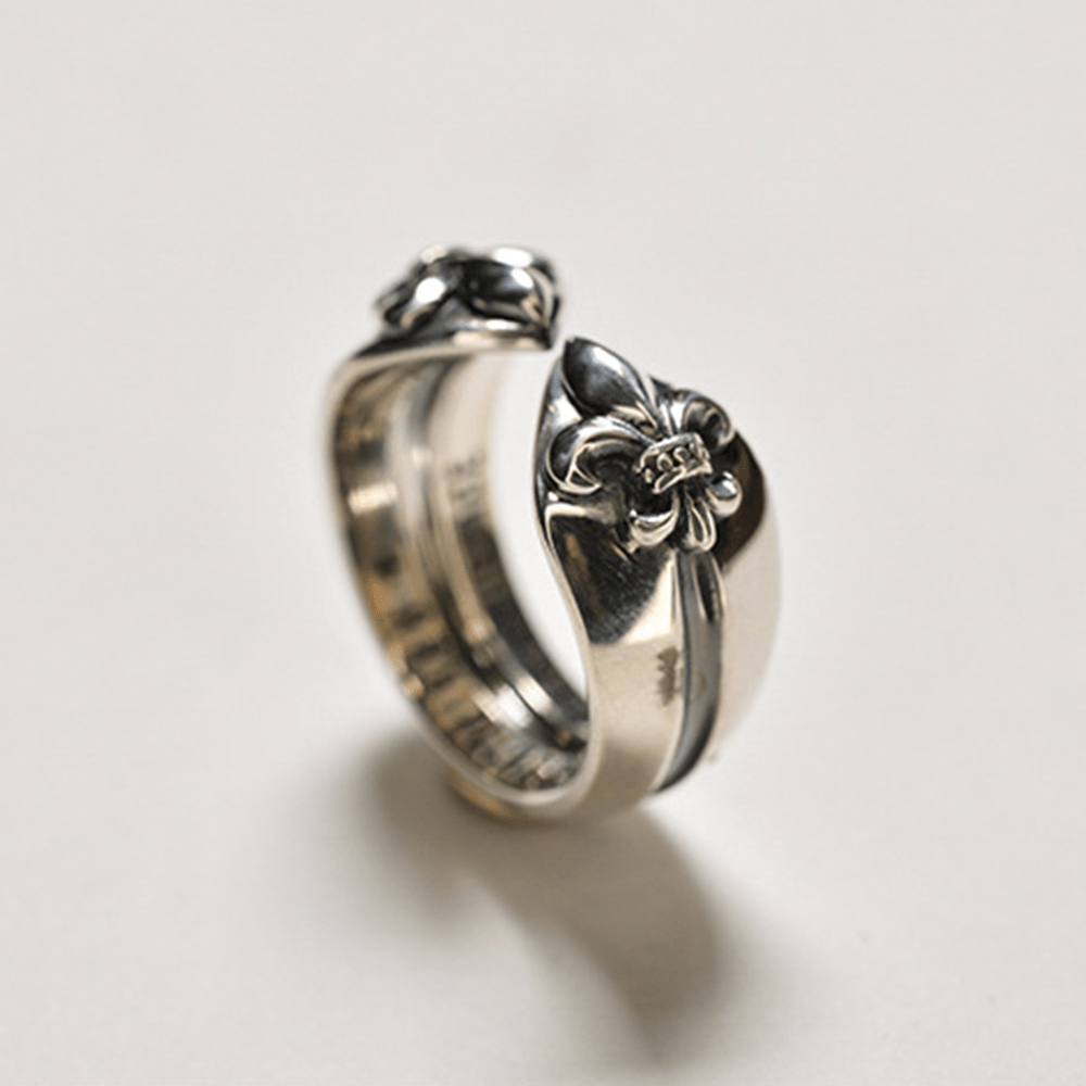 Christianartworkshop Medieval Retro Cross Iris Adjustable Ring - image 1