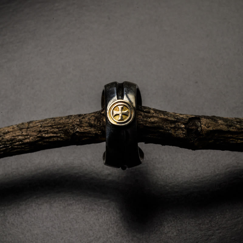 Christianartworkshop Medieval Retro Cross Iris Ring - image 2