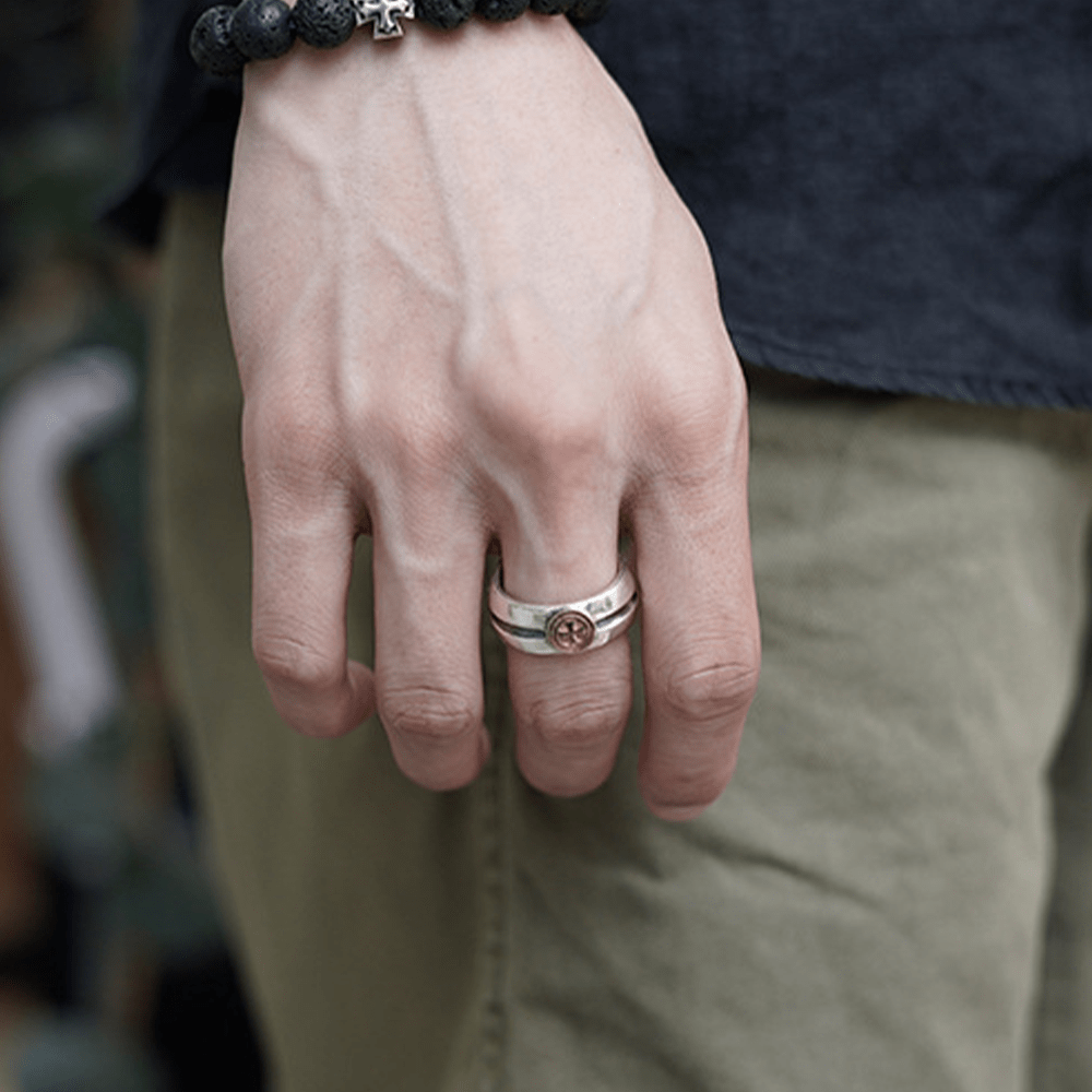 Christianartworkshop Medieval Retro Cross Iris Ring - image 7