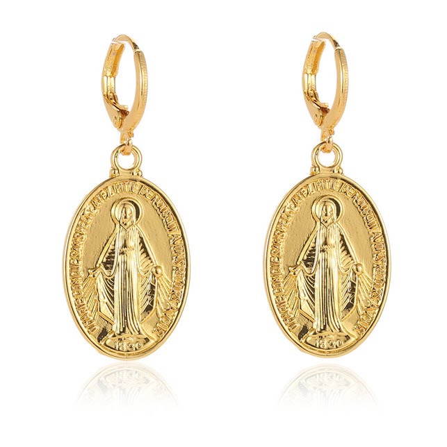 Christianartworkshop Miraculous Mary Medals Religion Earrings - image 4