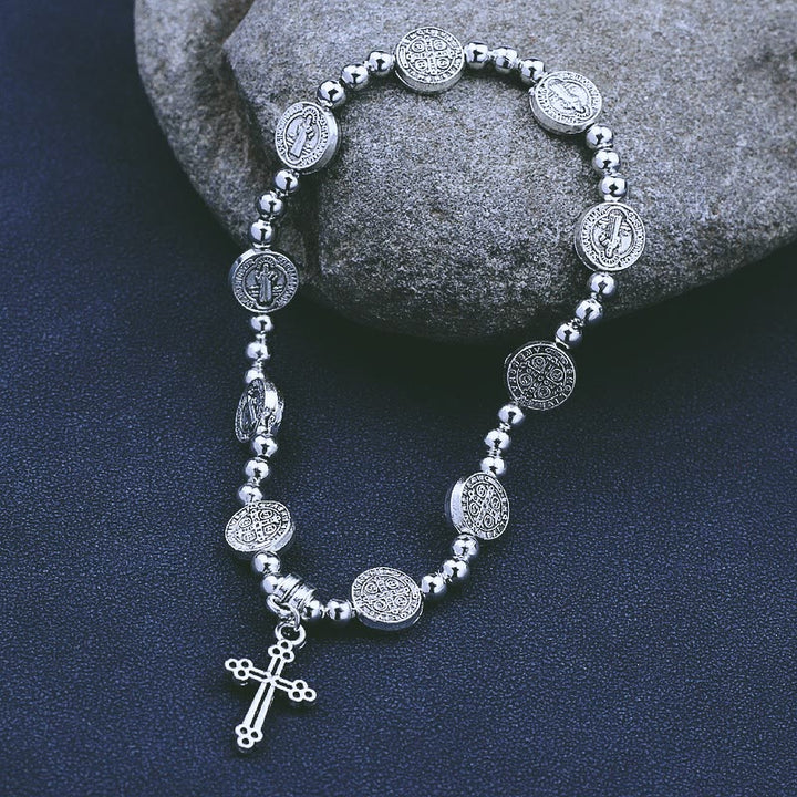 Christianartworkshop Metal Cross Pendant St. Benedict Theme Bracelet - image 3