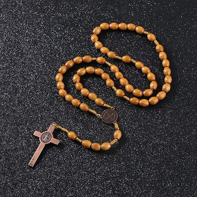 Christianartworkshop St. Benedict Olive Wood Prayer Rosary - image 6