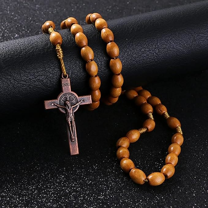Christianartworkshop St. Benedict Olive Wood Prayer Rosary - image 3