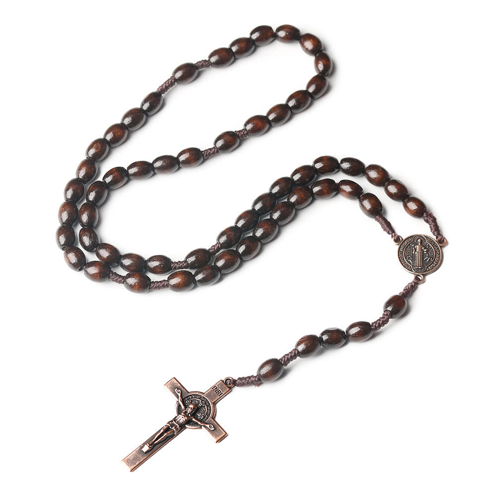 Christianartworkshop St. Benedict Olive Wood Prayer Rosary - image 8