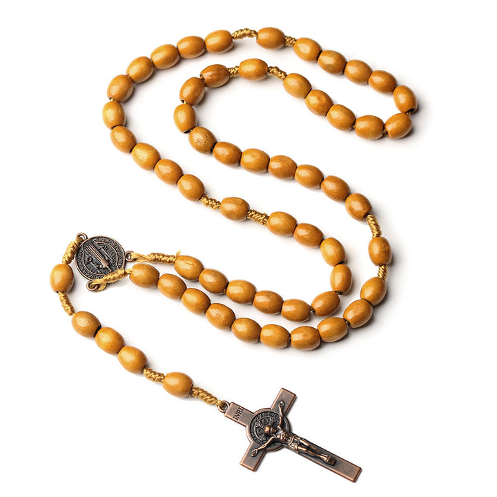 Christianartworkshop St. Benedict Olive Wood Prayer Rosary - image 9