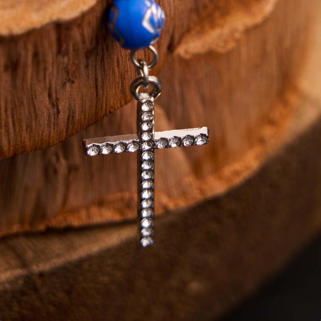 Rose Beads Cross Our Lady Of Guadalupe Bracelet Rosary - image 7