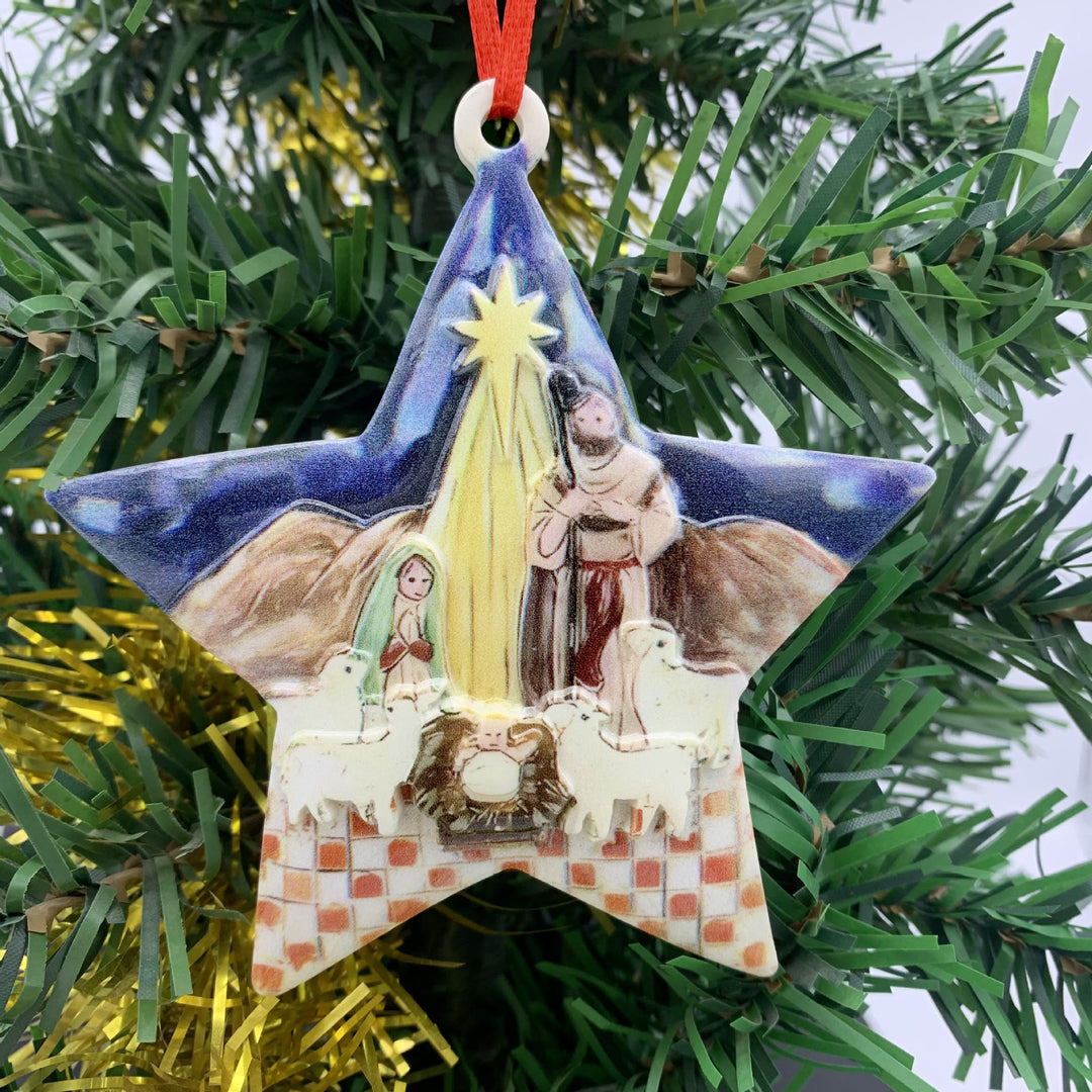 Christianartworkshop Nativity Star Nativity Decor - Pentagram Jesus - image 1