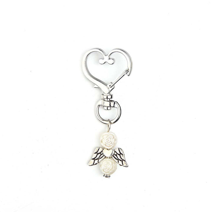 Christianartworkshop 6pcs/Set Angel Wing Pendant Heart Keychain - image 6