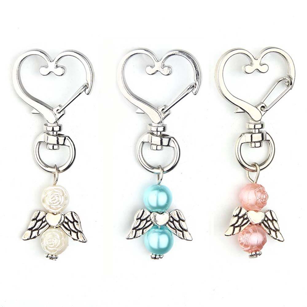 Christianartworkshop 6pcs/Set Angel Wing Pendant Heart Keychain - 6pcs/Set - image 1