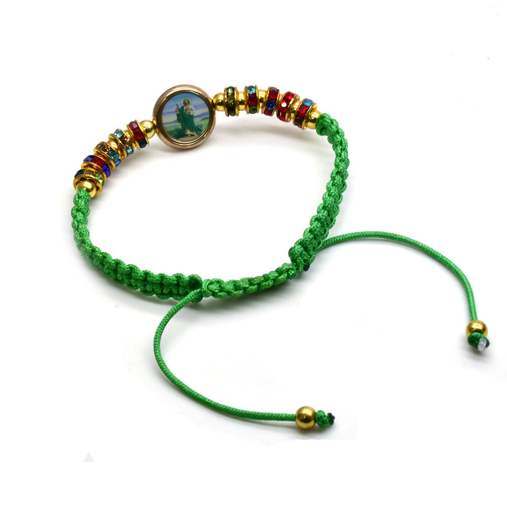 Christianartworkshop St. Jude Green String Adjustable Bracelet - image 2