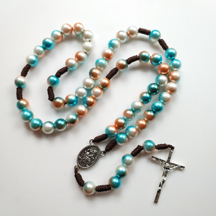 ChristianartworkshopSt. Christopher Medal Multicolor Rosary - image 3