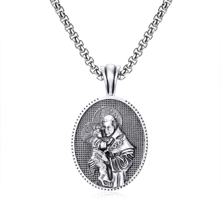 Christianartworkshopthe St. Anthony and the Child Jesus Pendant Necklace - image 4