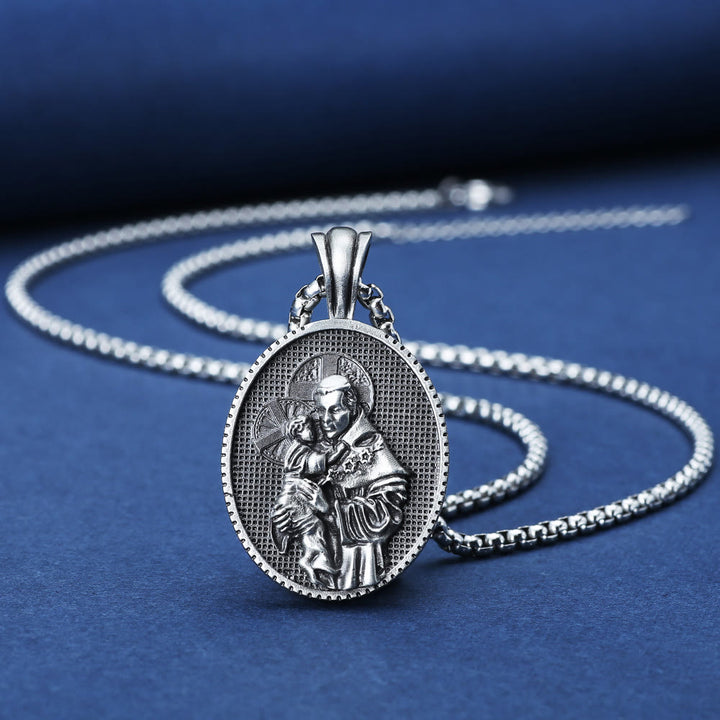 Christianartworkshopthe St. Anthony and the Child Jesus Pendant Necklace - image 1