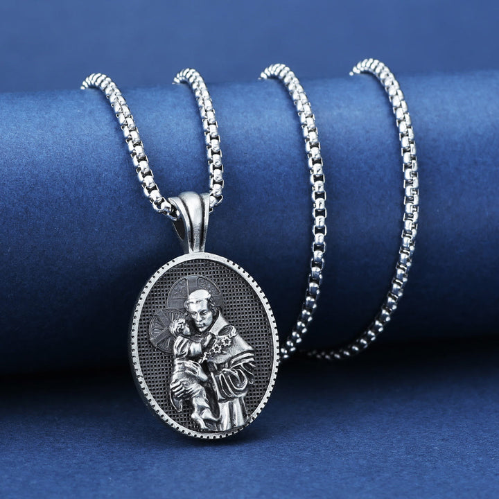 Christianartworkshopthe St. Anthony and the Child Jesus Pendant Necklace - image 3