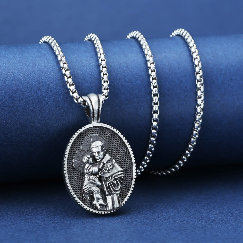 Christianartworkshopthe St. Anthony and the Child Jesus Pendant Necklace - image 2