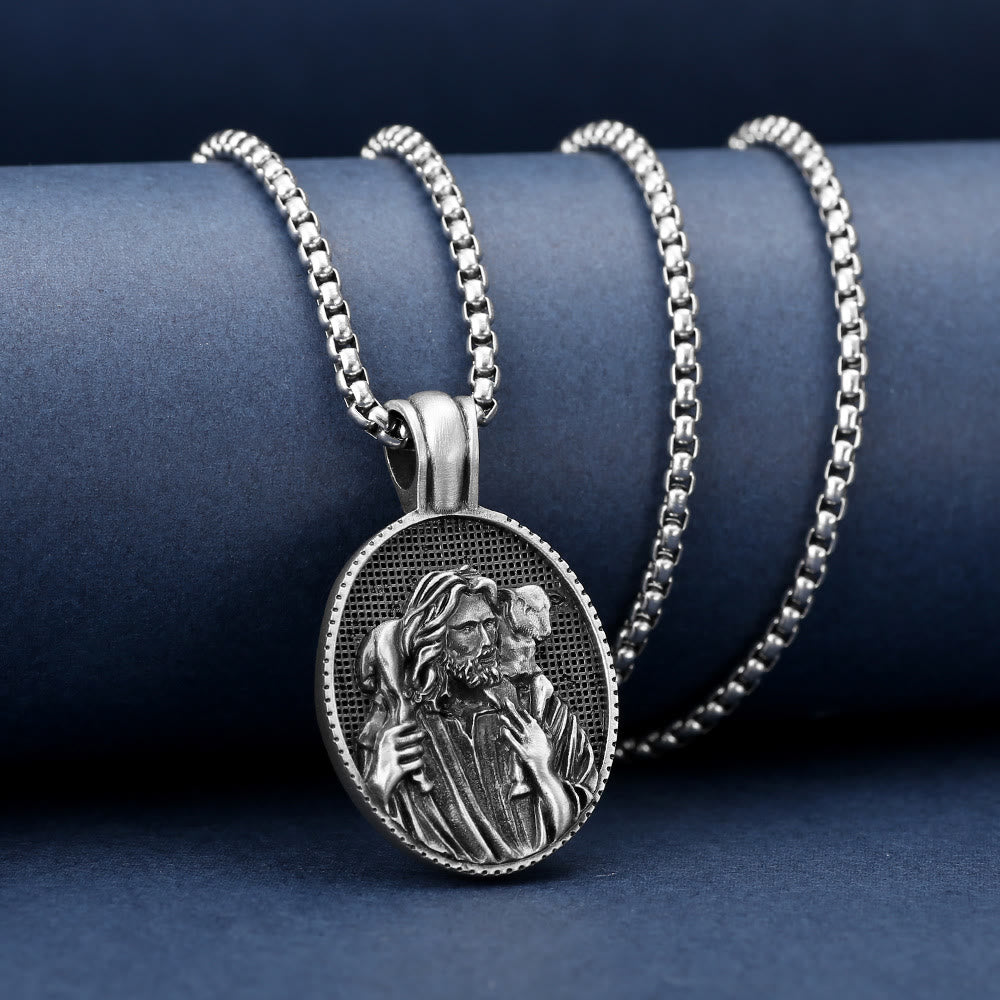 Christianartworkshopthe The Good Shepherd Jesus Pendant Necklace - image 2