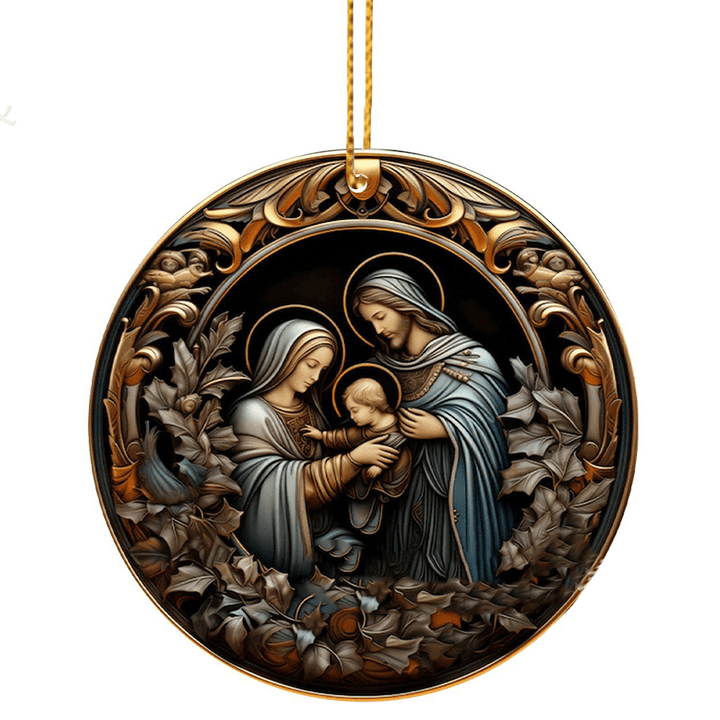 Christianartworkshop Nativity Christmas Blessing Hanging Ornaments B - Acrylic - image 0