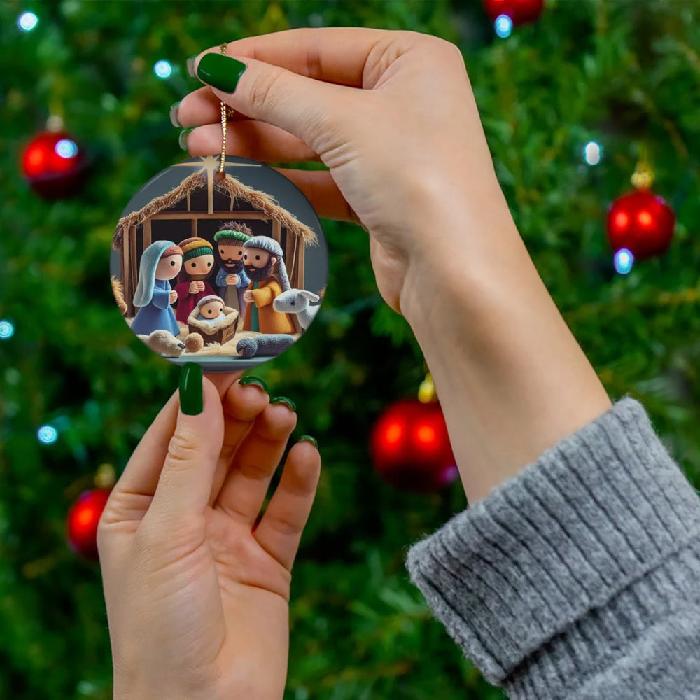 Christianartworkshop Abstract Cartoon Style Nativity Blessing Christmas Hanging Ornaments A - image 1