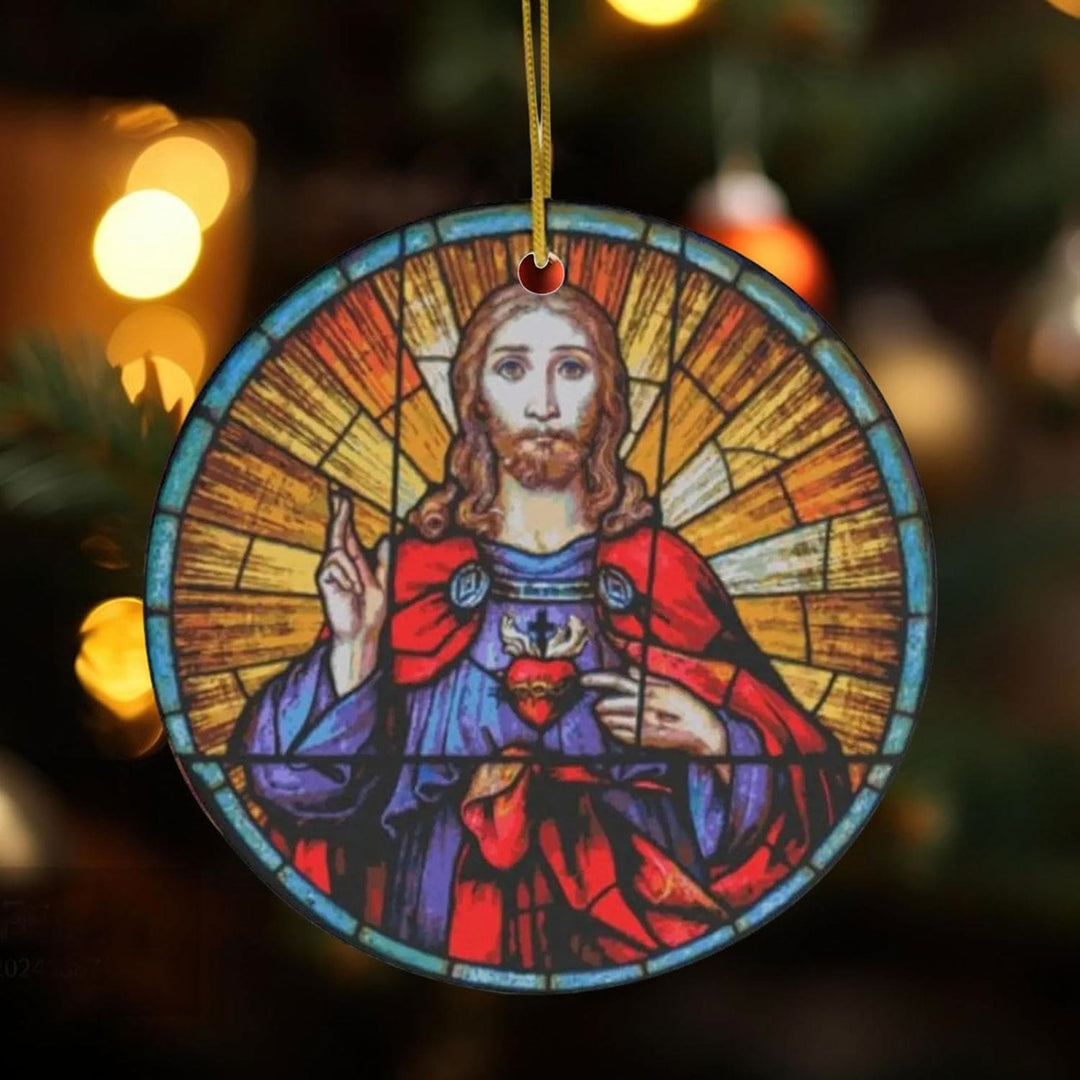Christianartworkshop 5 Stained Glass Style Christian Scene Ornaments - Style 4 - image 5