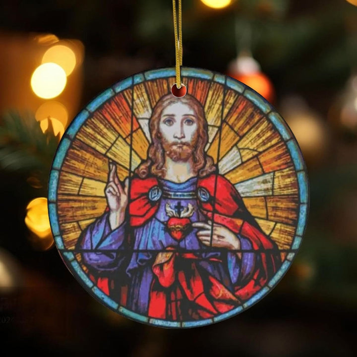 Christianartworkshop 5 Stained Glass Style Christian Scene Ornaments - Style 4 - Ceramics - image 4