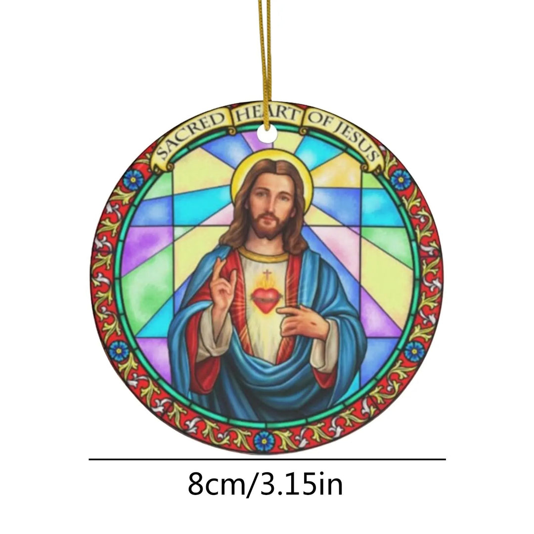 Christianartworkshop 5 Stained Glass Style Christian Scene Ornaments - image 6