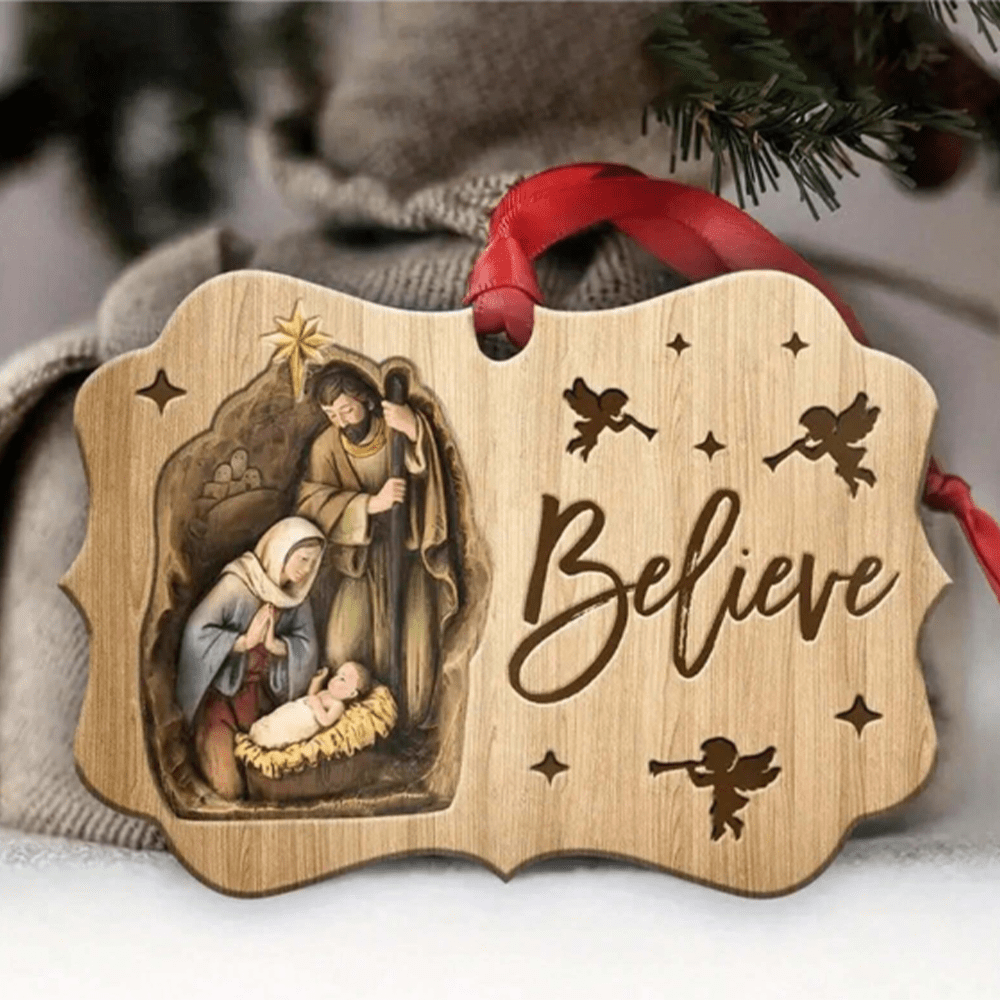 Christianartworkshop Acrylic Signs Nativity Christmas Hanging Ornaments B - Nativity Scene - image 1