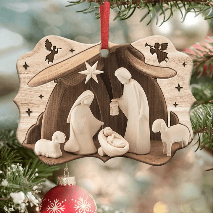 Christianartworkshop Acrylic Signs Nativity Christmas Hanging Ornaments A - Nativity Scene - image 0