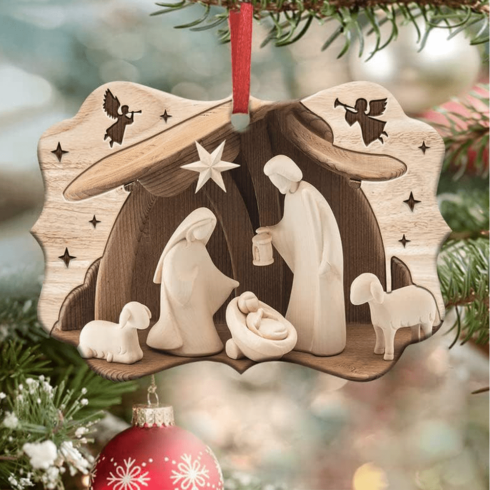 Christianartworkshop Acrylic Signs Nativity Christmas Hanging Ornaments A - Nativity Scene - image 1