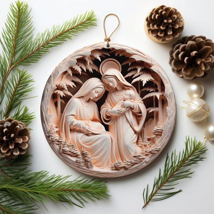 Christianartworkshop 4 Cubism Sculpture Styles Nativity Christmas Ornaments - Style 3 - image 4