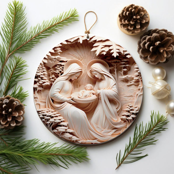 Christianartworkshop 4 Cubism Sculpture Styles Nativity Christmas Ornaments - Style 4 - image 5