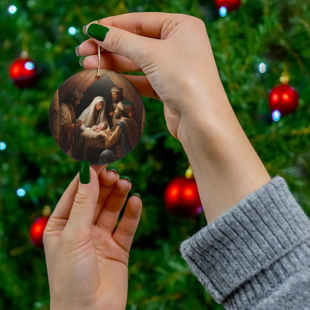 Christianartworkshop Realistic Styles Jesus Born Christmas Hanging Ornaments A - image 1