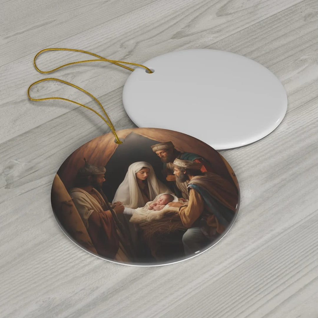 Christianartworkshop Realistic Styles Jesus Born Christmas Hanging Ornaments A - image 3