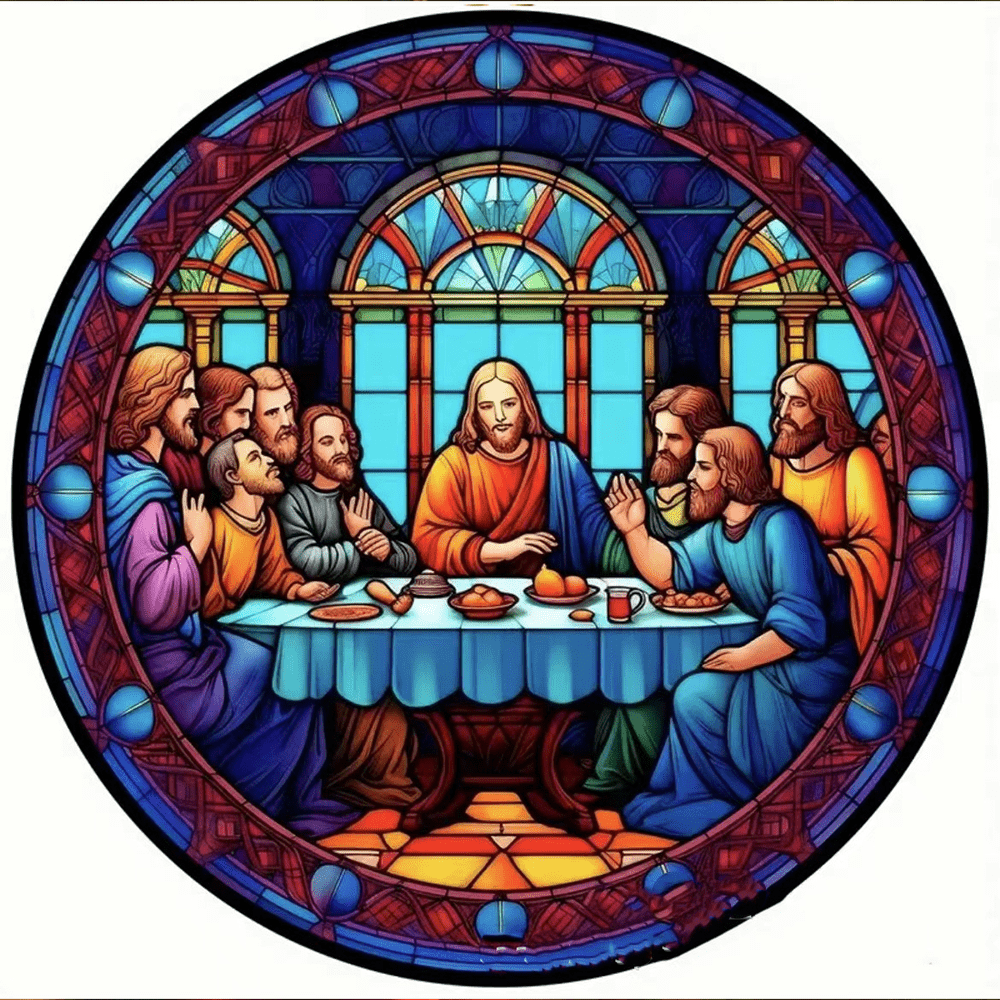 Christianartworkshop Stained Glass Style The Last Supper Hanging Ornaments B - The Last Supper - image 1