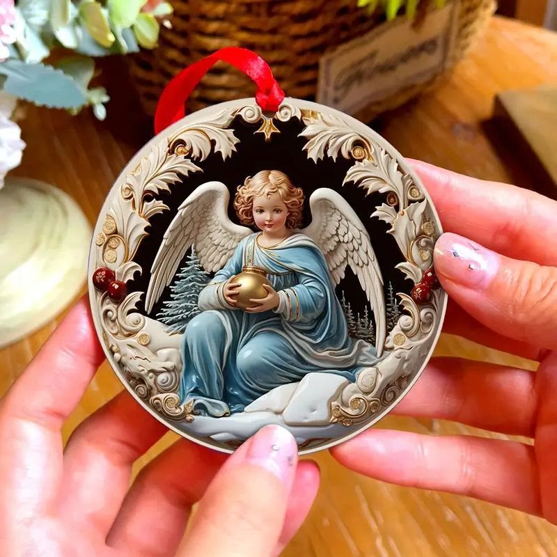 Christianartworkshop Colorful Exquisite Sculpture Styles Angels Christmas Hanging Ornaments A - image 2