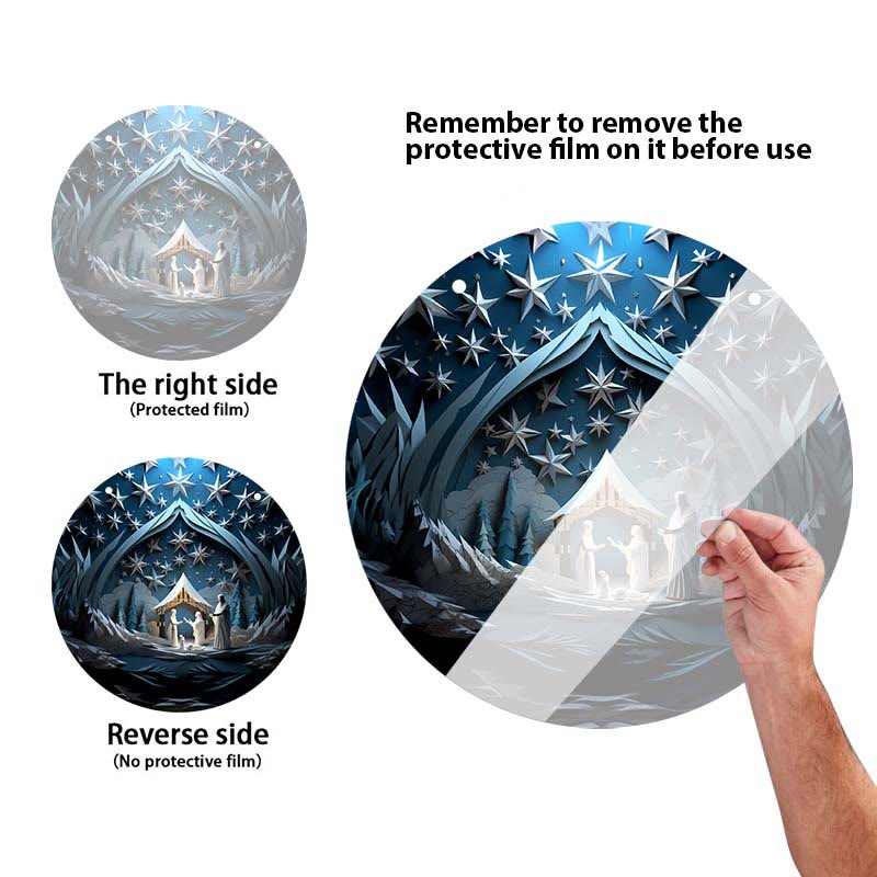 Christianartworkshop Blue Series 10 Styles Nativity Festive Decor Hanging Ornaments A - image 3