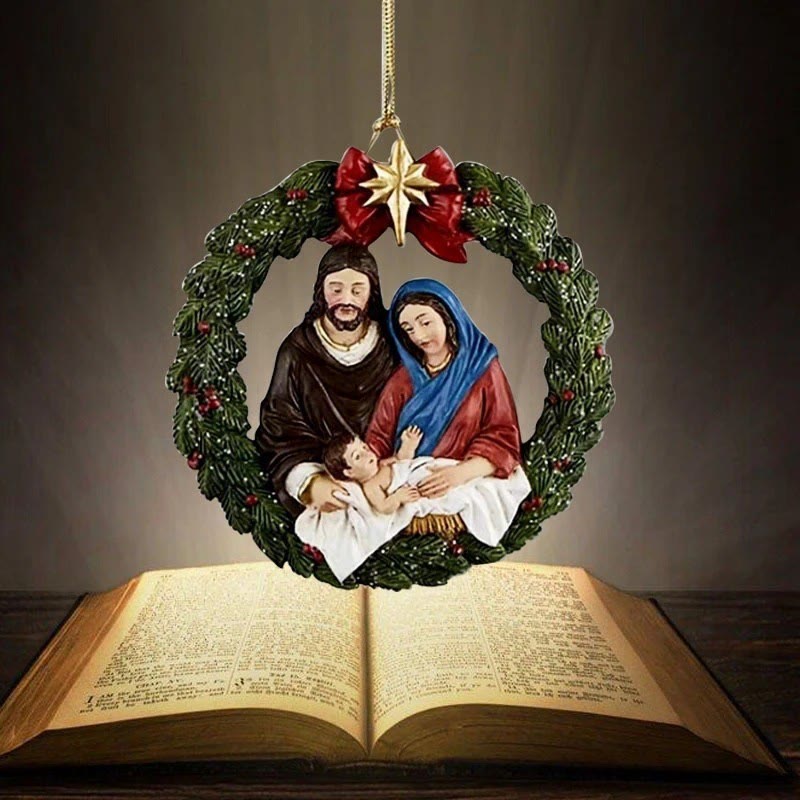 Christianartworkshop Colored Resin Model Style Holy Family Christmas Parasite Ornaments - Style 1 - image 1