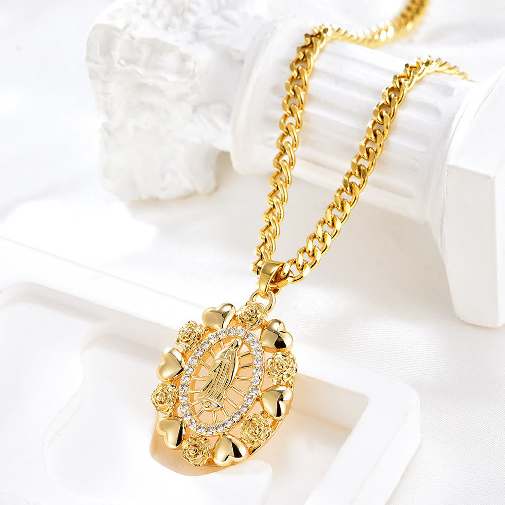 Christianartworkshopthe Our Lady of Guadalupe Virgin Mary Golden Necklace - image 3