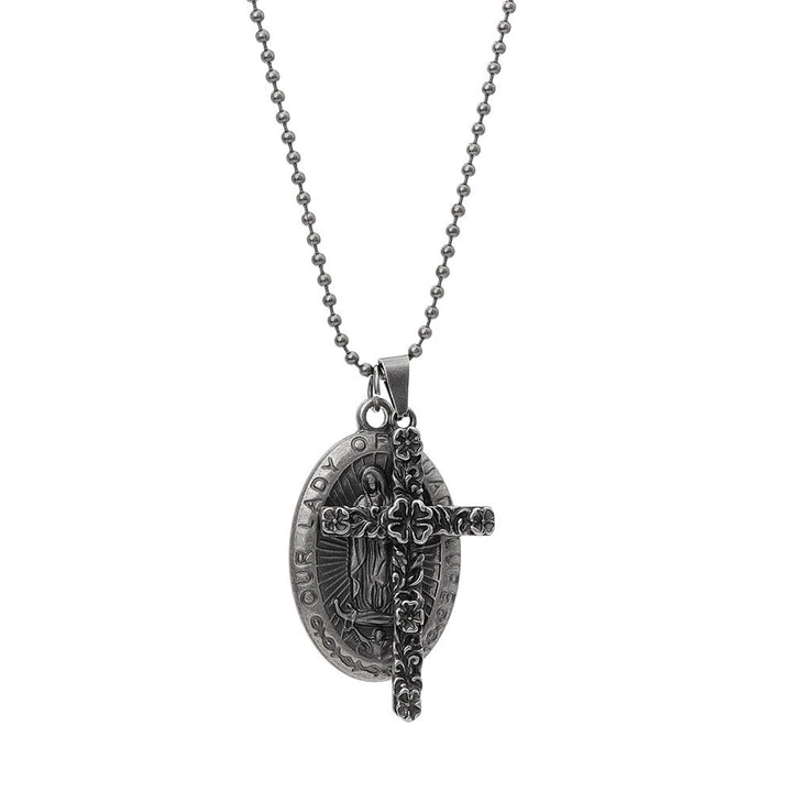 Christianartworkshop Our Lady of Guadalupe & Cross Exquisite Retro Titanium Necklace - image 4