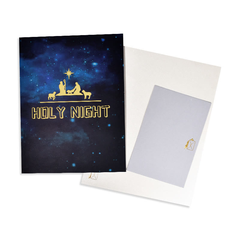 Holy Night Nativity 3d Paper Blessing Message Greeting Card - image 5