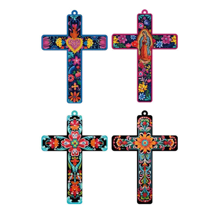 Christianartworkshop 4 Flowery Style Cross Decor Hanging Ornaments - image 4