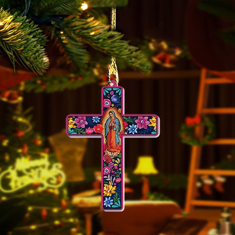 Christianartworkshop 4 Flowery Style Cross Decor Hanging Ornaments - Style-1 - image 1