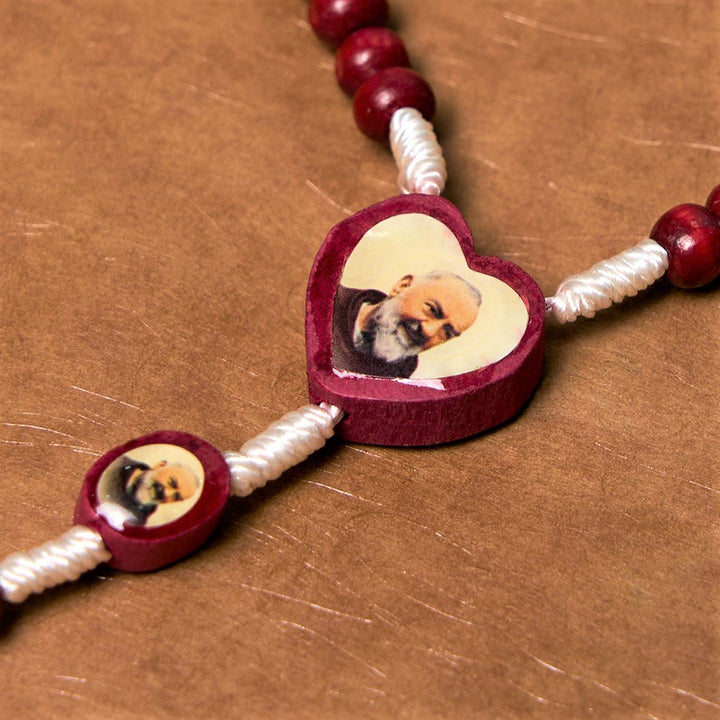 Christian Art Wine Red Wooden Beads Cross Virgin Mary Hand Held Rosary - image 11