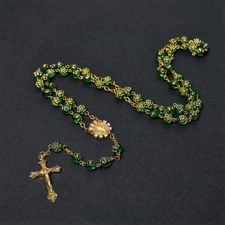 Christianartworkshop St. Benedict Medal & Crucifix of 8 mm Round Multicolor Acrylic Alloy Chain Rosary - image 17