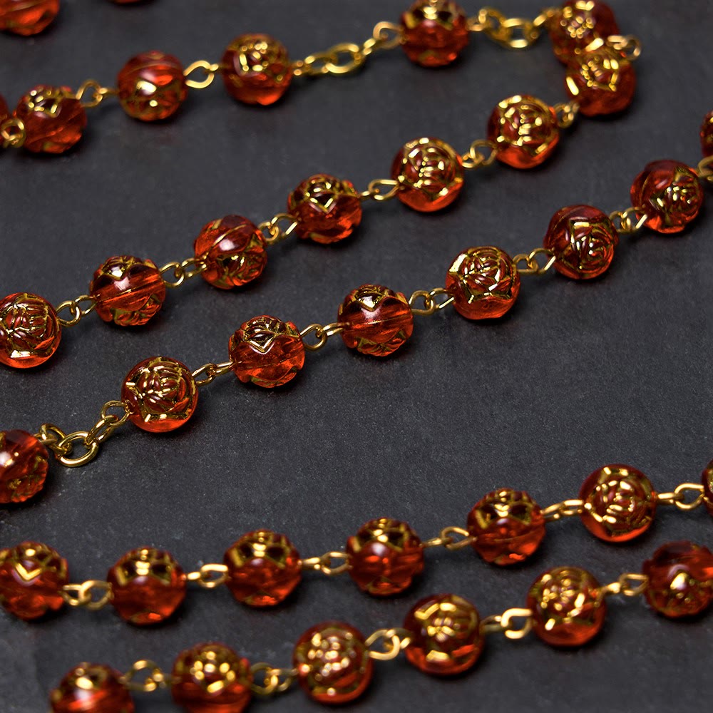 Christianartworkshop St. Benedict Medal & Crucifix of 8 mm Round Multicolor Acrylic Alloy Chain Rosary - image 11
