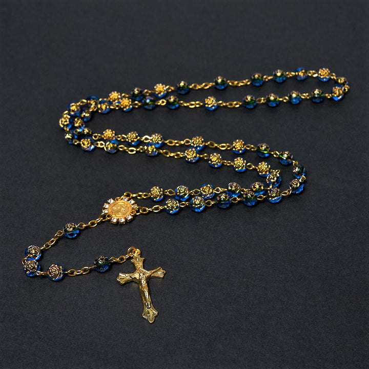Christianartworkshop St. Benedict Medal & Crucifix of 8 mm Round Multicolor Acrylic Alloy Chain Rosary - image 12