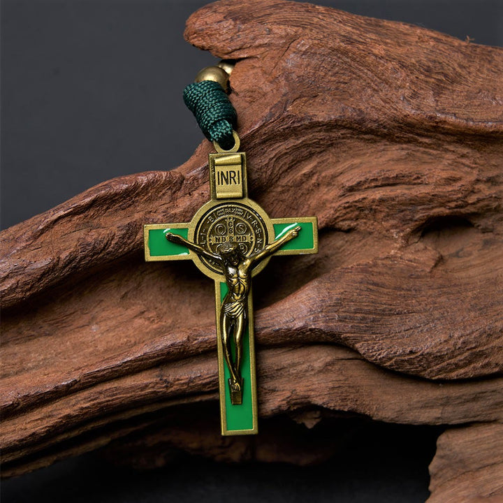 Christianartworkshop Crucifix of 10 mm Round Bronze Acrylic Paracord Rosary - image 4