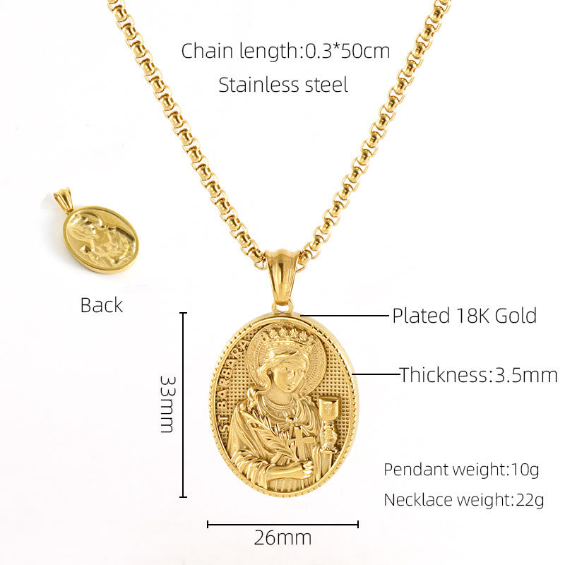 Christianartworkshop 11 Retro Style Classic Icon Bless Pendant Necklace - St. Barbara - image 13