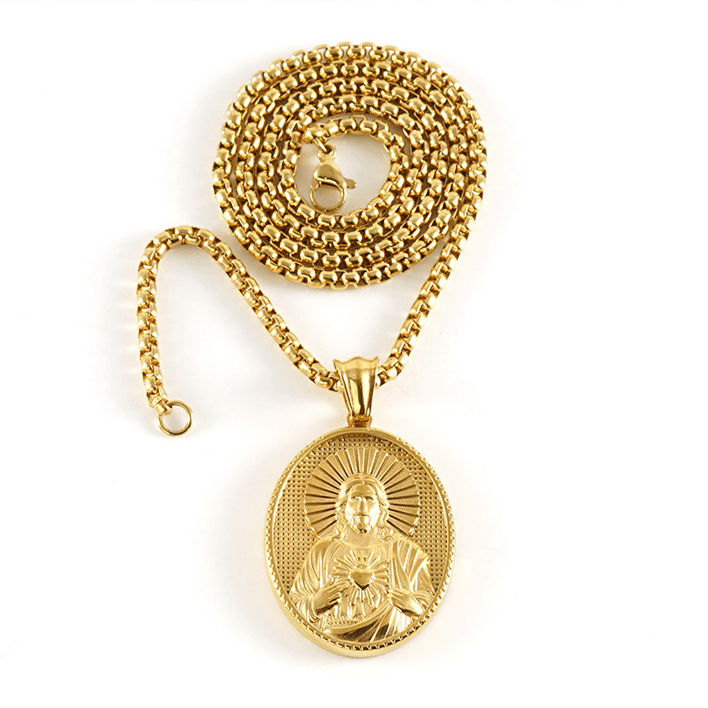 Christianartworkshop 11 Retro Style Classic Icon Bless Pendant Necklace - Jesus Sacred Heart - image 9