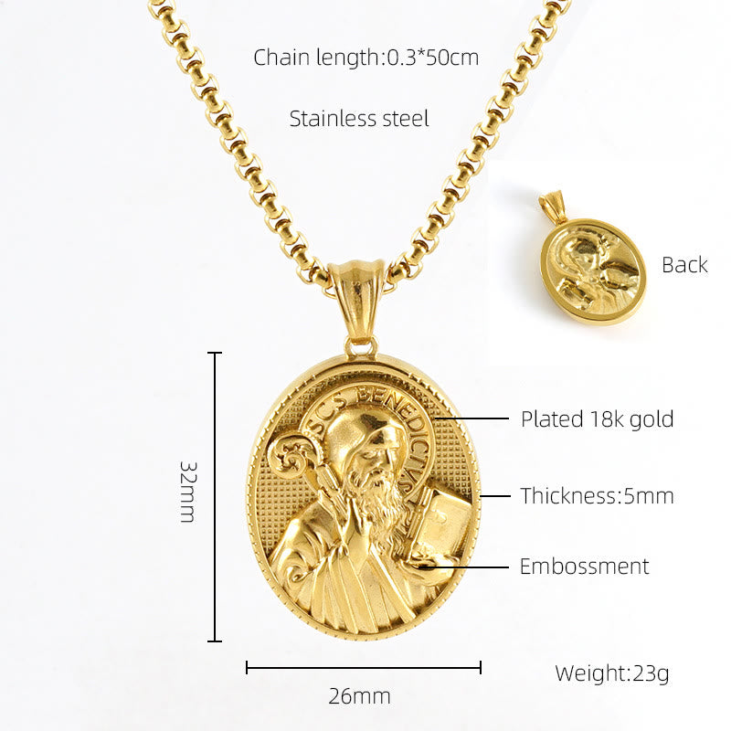 Christianartworkshop 11 Retro Style Classic Icon Bless Pendant Necklace - St. Benedict - image 7