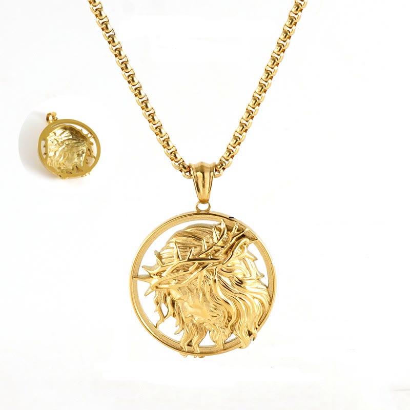 Christianartworkshop 11 Retro Style Classic Icon Bless Pendant Necklace - Jesus Crown of Thorns - image 1